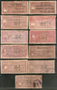 India Fiscal Kathiawar State 11 Diff Court Fee Revenue Stamp Used # 820