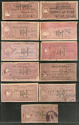 India Fiscal Kathiawar State 11 Diff Court Fee Revenue Stamp Used # 820