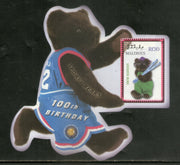 Maldives 2002 Teddy Bear Centenary Snow Boarder Odd Shaped M/s Sc 2661 MNH # 8237