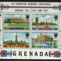 Grenada 1970 India Parliament Building Coat of Arms M/s Architecture MNH # 8239