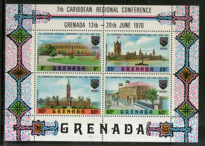 Grenada 1970 India Parliament Building Coat of Arms M/s Architecture MNH # 8239