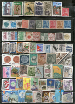 Nepal 200 Diff Used Stamps Collection on Birds wildlife King Map # 8269