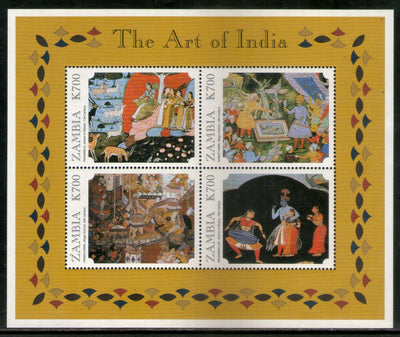 Zambia 1998 Music School Arts of India Paintings Sc 727 M/s MNH # 8274