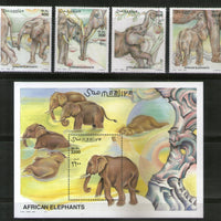 Somalia 2000 African Elephant Wildlife Animals Fauna M/s + 4v MNH # 8281