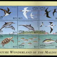 Maldives 1999 Sea Birds Dolphin Turtle Wildlife Fauna Sc 2388 Sheetlet MNH # 8287