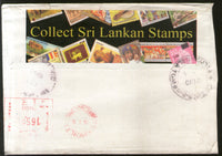 Sri Lanka 2010 Hindu Goddess Regd. Used Cover to India # 8360