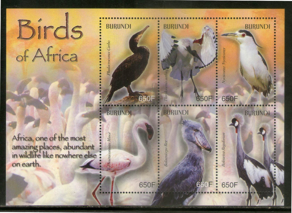 Burundi 2004 African Water Birds Wildlife Sc 768 Sheetlet MNH # 8363