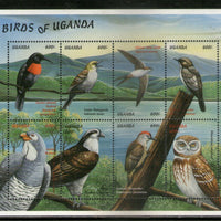 Uganda 1999 Owls Eagle Birds Wildlife Fauna Sc 1616 Sheetlet MNH # 8415