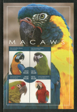 Nevis 2014 Perroquets Aras Oiseaux Faune Faune Sc 1823 Feuillet MNH # 8417