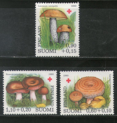 Finland 1980 Edible Mushroom Fungi Plant Flora Red Cross Sc B221-23 MNH # 841