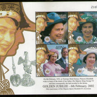 Bhutan 2002 Queen Elizabeth Golden Jubilee Sc 1360 Sheetlet MNH # 8452