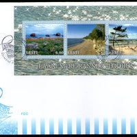 Estonia 2001 Joints Issue Baltic Coast Landscapes Beach Sc 424 M/s FDC # 8461
