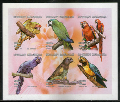 Malagasy 2001 Parrot Birds Fauna Sc 1558 IMPERF M/s MNH # 8465
