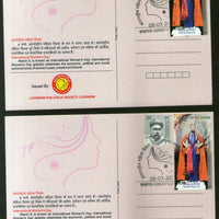 India 2021 International Women's Day Lucknow Special Cancellation 2 diff Post Cards # 8474