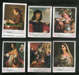 Yemen Arab Rep. 1968 UNESCO Save Monuments of Florence Paintings by Rubens Raphael Reni Allori Imperf 6v MNH # 847