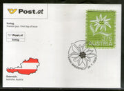 Austria 2005 Edelweiss Flower Sc 2019 Embroidered Odd Shape Exotic Stamp FDC # 8480
