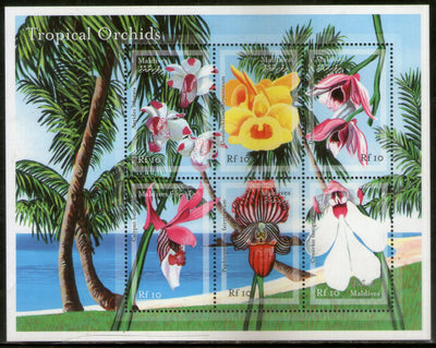 Maldives 2000 Tropical Orchids Tree Plant Sc 2465 Sheetlet MNH # 8490