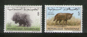 Tunisia 1968 Porcupine Dromedary Wildlife Animal Sc 514-15 MNH # 859