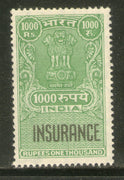 India Fiscal Rs. 1000 Ashokan Insurance Stamp Revenue Court Fee Fine Used # 871