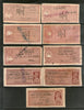 India Fiscal Kathiawar State 21 Diff. QV to KGVI Court Fee Revenue Stamp Used # 878
