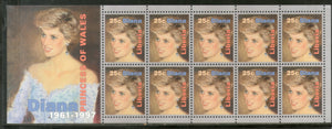 Liberia 2000 Princess Diana sheetlet of 10 stamps MNH # 9023