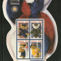 Liberia 2002 Teddy Bear Centenary All American Bear Odd Shaped M/s MNH # 9033