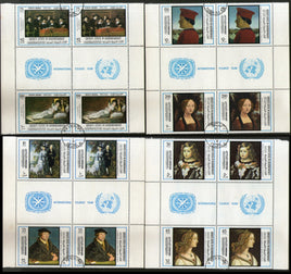 Qu'aiti State Aden Rembrandt Da Vinci Painting Art Gutter Pair Used # 9234