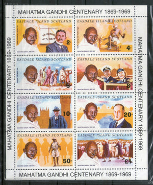 Easdale Island - Scotland 1979 Mahatma Gandhi of India Sheetlet of 8 MNH # 9049