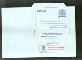India 2Diff. 150p Ship All Human Rights For All Advt. Postal Stationary Inland Letter Sheet ILC Mint # 10944