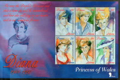 Liberia 1998 Lady Diana Commemoration Sheetlet of 6 MNH # 9081