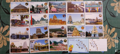India Temples on Banks of River Krishna Hindu Mythology Set pf 18 Post Cards Mint # 9420