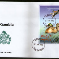 Gambia 2002 Ducks of World Birds Wildlife Sc 2511 M/s on FDC # 9099