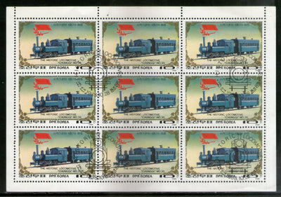 Korea 1988 Historical Locomotive Train Railway Transport Sheetlet Cancelled # 9118