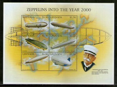 Grenada 1996 Zeppelin Flight Aviation Transport Sc 2576 Sheetlet MNH # 9143