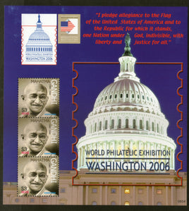 Nevis 2006 Mahatma Gandhi of India White House Washington Sc 1481 Sheetlet MNH # 9185