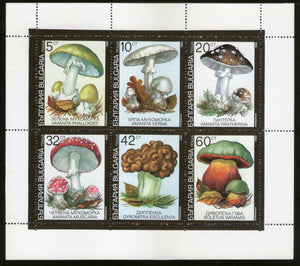 Bulgaria 1991 Mushroom Fungi Plant Tree Flora Sc 3602a Sheetlet MNH # 9198