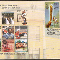 India 2010 Commonwealth Games Queen's Baton Relay Sport RANCHI Special Cover # 9212