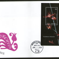 Antigua & Barbuda 2001 Caribbean Orchids Flower  Sc 2459 M/s FDC # 9221