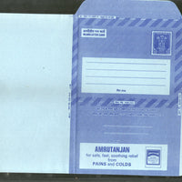 India 20p Ashokan Amrutanjan Pain Relief Balm Health Medicine Herbal Advt. Postal Stationary Inland Letter Sheet ILC Mint # 9255