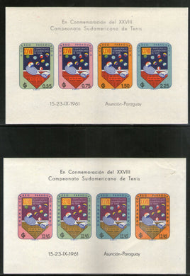 Paraguay 1961 Tennis Sport Sc 605-C303 ensemble de 3 M/s MNH # 9258