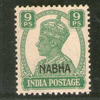 India Nabha State 9ps KG VI Postage Stamp SG 107 / Sc 102 Cat £3 MNH # 926