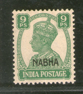 Inde Nabha State 9ps KG VI Timbre-poste SG 107 / Sc 102 Cat 3 £ MNH # 926