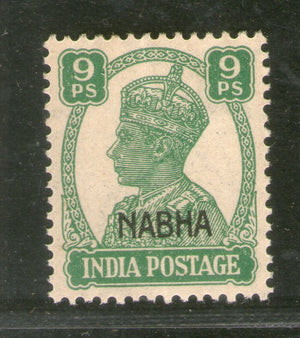 India Nabha State 9ps KG VI Postage Stamp SG 107 / Sc 102 Cat £3 MNH # 926