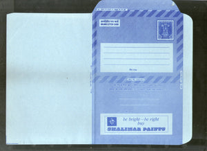 India 20p Ashokan Shalimar Paints Advt. Postal Stationary Inland Letter Sheet ILC Mint # 9277