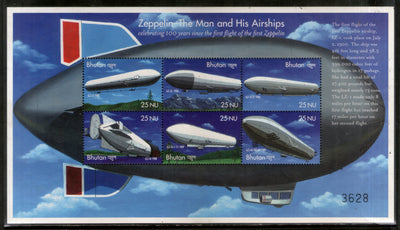 Bhutan 2000 Graf Zeppelin Airship Aviation Transport Sc 1294 Sheetlet MNH # 9310