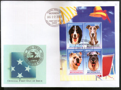 Micronesia 2003 Breeds of Dogs Pet Animals Fauna Sc 571 M/s FDC # 9365