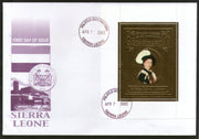 Sierra Leone 2003 QE II Coronation 50th Anni. Gold Foil M/s Sc 2608 FDC # 9371