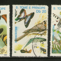 St. Thomas & Prince Island 1989 Butterflies Insect Wildlife Sc 898 Cancelled # 9385a