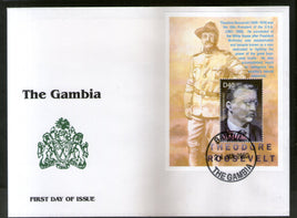 Gambia 2002 President T. Roosevelt Sc 2600 M/s on FDC # 9388