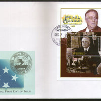 Micronesia 2001 Pearl Harbor US President Franklin Roosevelt Sc 481 M/s FDC # 9399